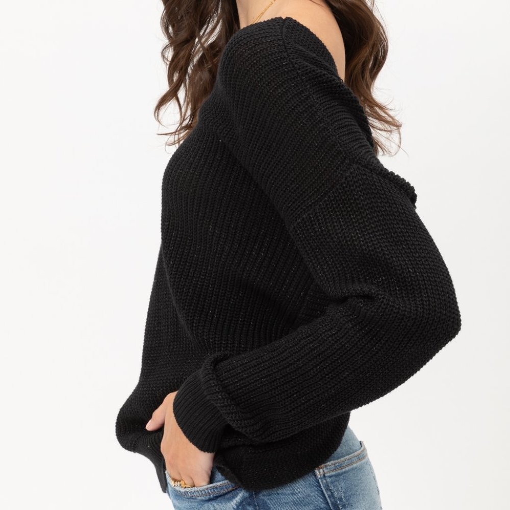 ⚡FINAL SALE! Black Pullover Fleck Sweater - Picture 2 of 6